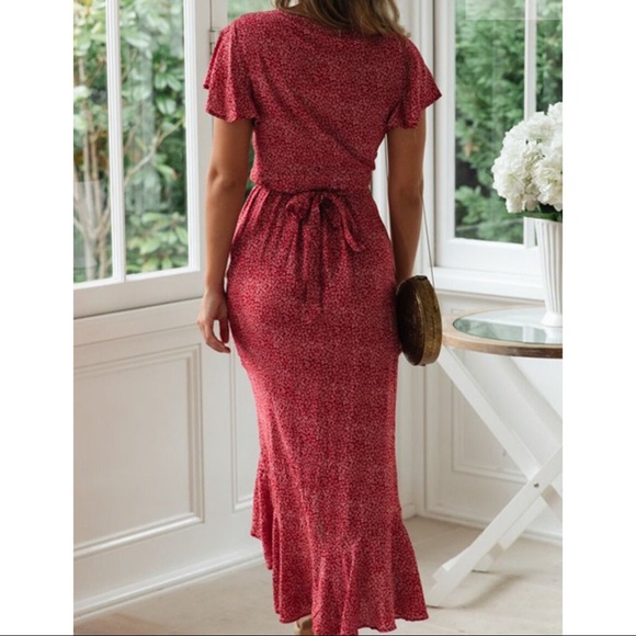 💥 High-Low Ruffled Hem Floral Print Dress - Picture 2 of 3